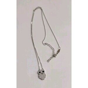 AU 925 Sterling Silver Owl 18" Necklace Pendant Signed Turkey